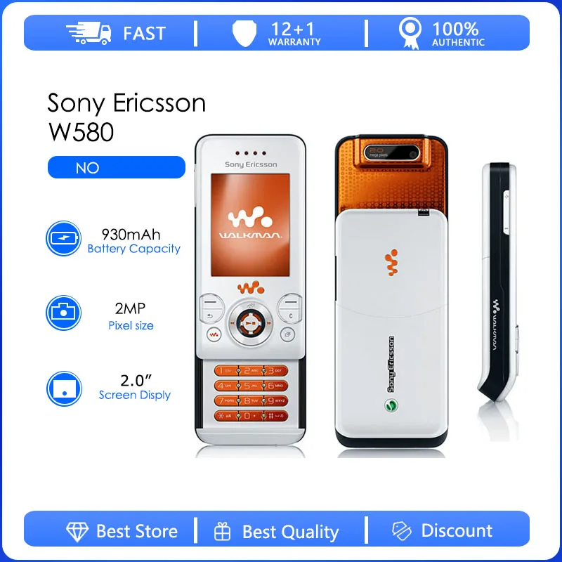 Sony Ericsson W580 Refurbished-Original 2.0 inches 2 MP Mobile Phone Cellphone Free Shipping High Quality Sony Ericsson W580 Refurbished-Original 2.0 inches 2 MP Mobile Phone Cellphone Free Shipping High Quality