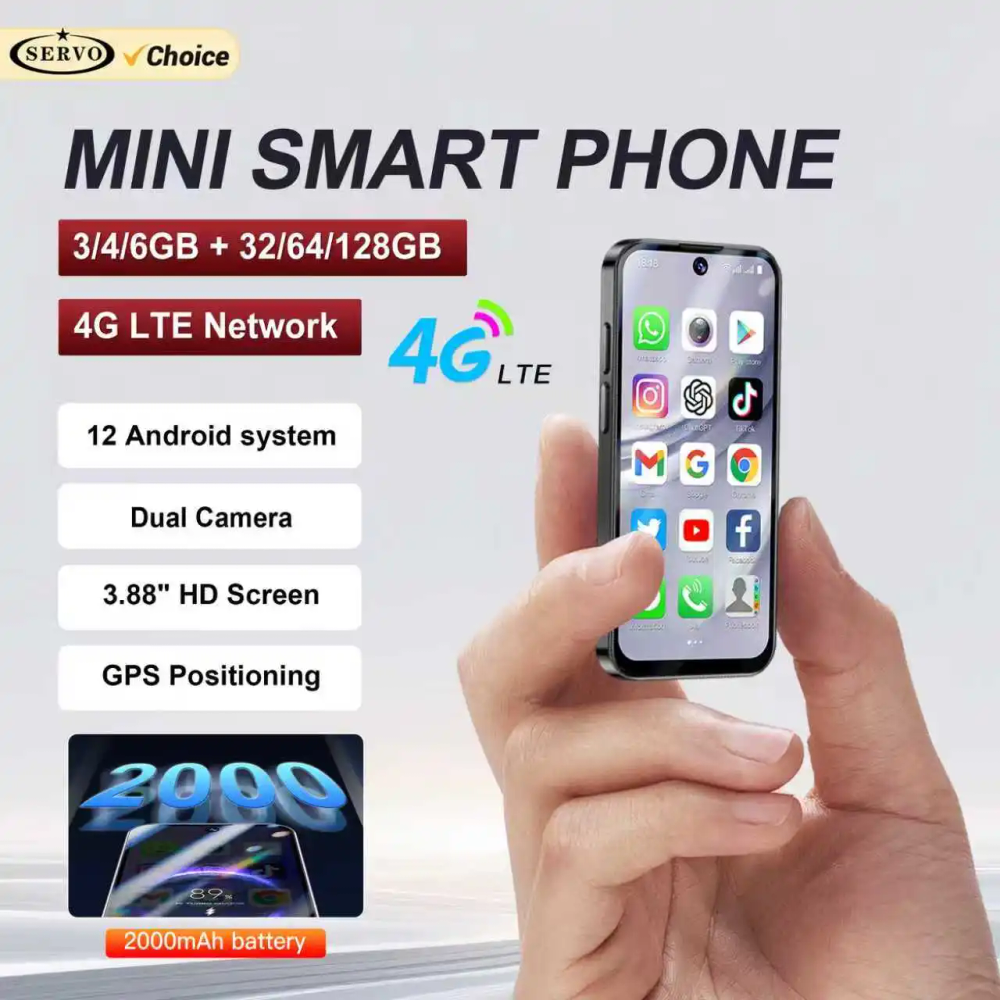 SERVO 19PRO Android Mini Smartphone 4G LTE Dual SIM Standby 6GB RAM 128GB ROM Play Store WiFi OTG 3.88" Screen Small Smart Phone SERVO 19PRO Android Mini Smartphone 4G LTE Dual SIM Standby 6GB RAM 128GB ROM Play Store WiFi OTG 3.88" Screen Small Smart Phone