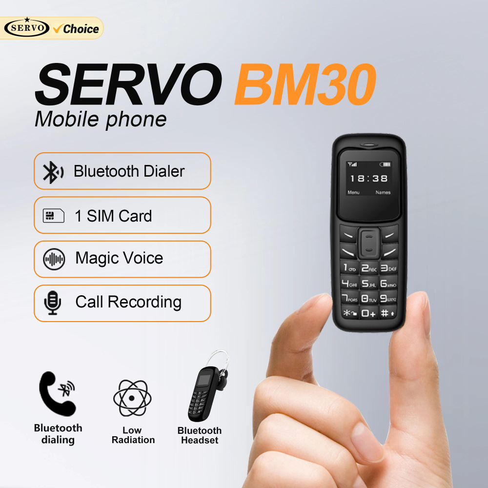 SERVO BM30 Mini Cute Mobile Phone Magic Voice Call Recording Blacklist Alarm Clock 2G One SIM Card Super Small Back-up Cellphone SERVO BM30 Mini Cute Mobile Phone Magic Voice Call Recording Blacklist Alarm Clock 2G One SIM Card Super Small Back-up Cellphone