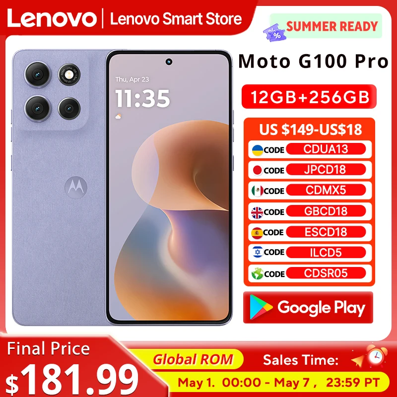 Motorola Moto G100 Pro SmartPhone6.7-inch 1.5K pOLED 120Hz Display Dimensity 7300 Global ROM 6720mAh 50MP AI Camera Cellphone