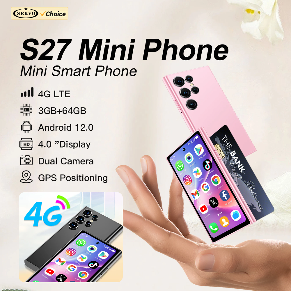 SERVO S27 MINI 4G LTE Mini Smartphone Android12 OS 3GB+64GB Google Play Face Unlock WiFi Hotspot Small Smart Phone 2 SIM Standby SERVO S27 MINI 4G LTE Mini Smartphone Android12 OS 3GB+64GB Google Play Face Unlock WiFi Hotspot Small Smart Phone 2 SIM Standby