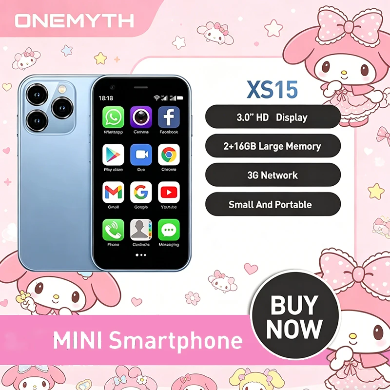 ONEMYTH XS15 Unlocked Mini Smartphone | 3.0" Screen, 2GB+16GB, 3G Dual SIM, Google Play, Ultra Compact Pocket Phone ONEMYTH XS15 Unlocked Mini Smartphone | 3.0" Screen, 2GB+16GB, 3G Dual SIM, Google Play, Ultra Compact Pocket Phone