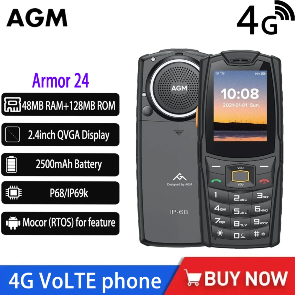 AGM M6 IP68 Push-Button Phones 4G Unlocked Cellphone 2500mAh Rugged Telephone Dual SIM Feature Phone for Senior Russian Version AGM M6 IP68 Push-Button Phones 4G Unlocked Cellphone 2500mAh Rugged Telephone Dual SIM Feature Phone for Senior Russian Version