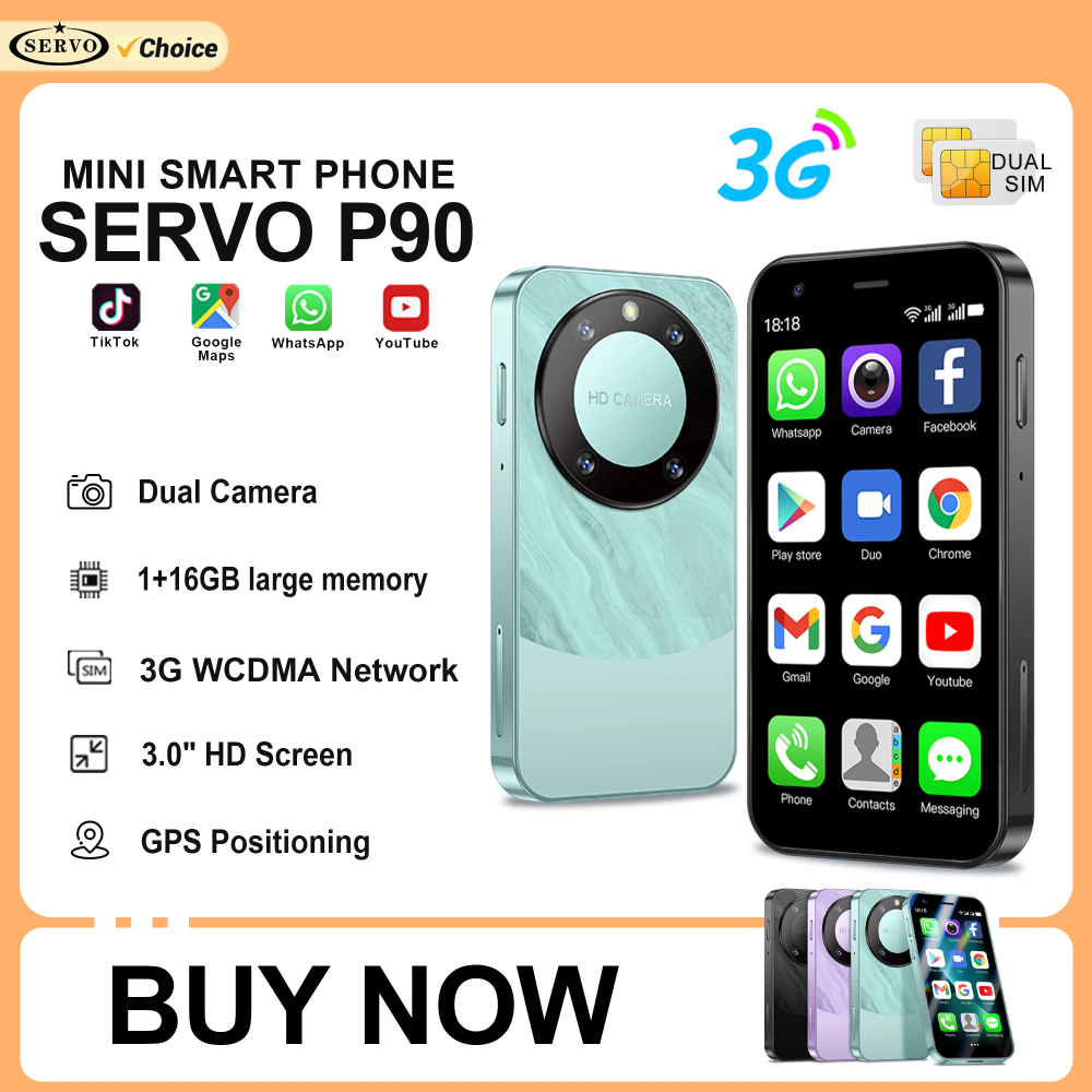 SERVO P90 Mini Android Smartphone 3G WCDMA 16GB ROM Play Store WhatsAPP WiFi Hotspot Dual SIM Standby 3.0" Small Smart Cellphone SERVO P90 Mini Android Smartphone 3G WCDMA 16GB ROM Play Store WhatsAPP WiFi Hotspot Dual SIM Standby 3.0" Small Smart Cellphone