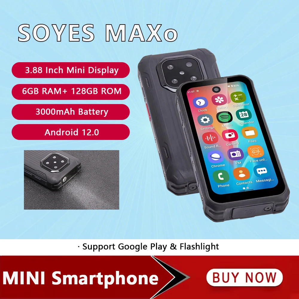 SOYES MAXo Rugged Mini Smartphone Android 12 3.88 Inch 6GB+128GB Dual Cards 4G Small Mobile Phones 3000mAh Flashlight Cellphone SOYES MAXo Rugged Mini Smartphone Android 12 3.88 Inch 6GB+128GB Dual Cards 4G Small Mobile Phones 3000mAh Flashlight Cellphone