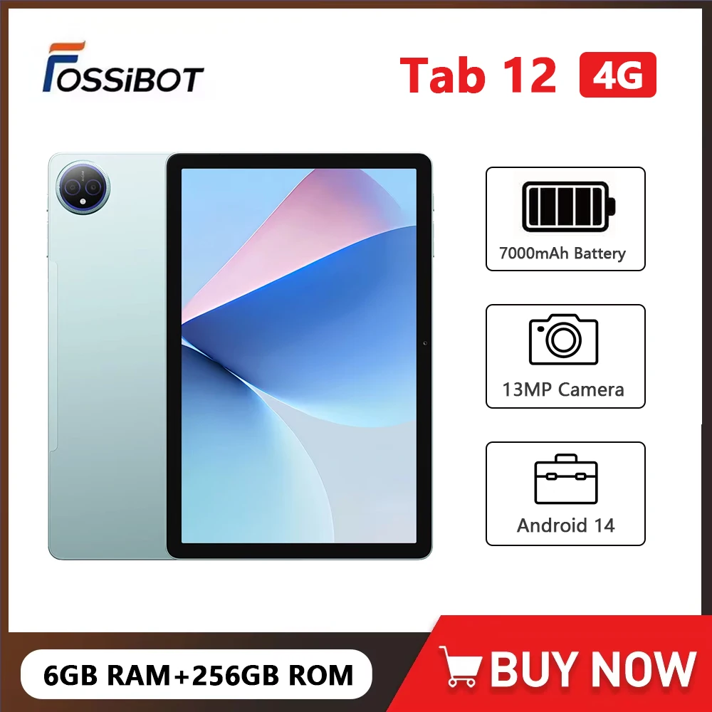 Fossibot Tab 12 ultra-thin Tablet 10.95" FHD 18GB RAM+256GB ROM Smart Pad Octa-core 1.6GHz 7000mAh Battery Tablet PC Android 14