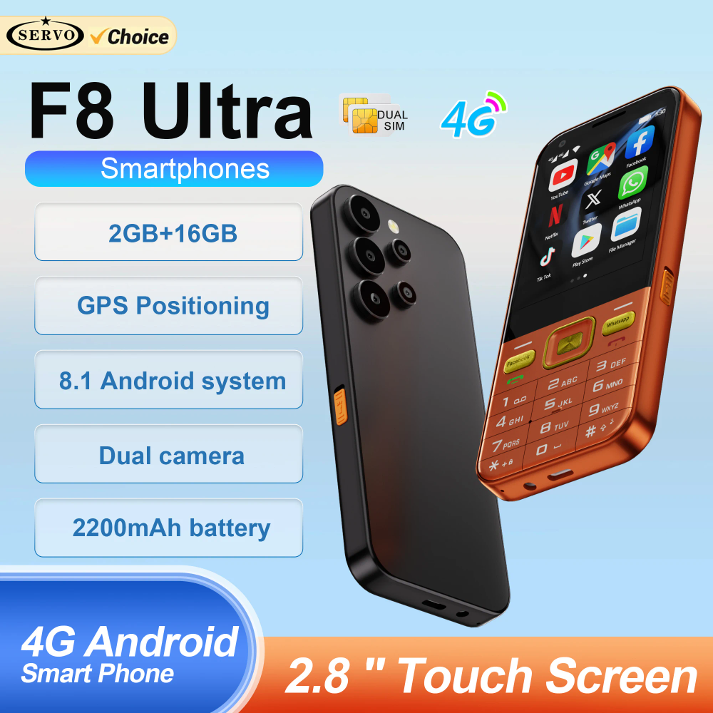 SERVO F8 Ultra 4G Smartphone Dual SIM Standby Android 8.1System 2GB+16GB Facebook Flashlight WiFi 2.8" Touch Screen Button Phone