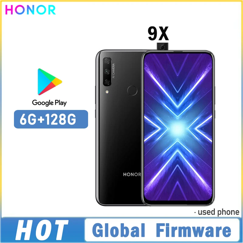 Global Firmware HONOR 9X Smartphone 6.59-inch Camera 48M Battery 4000 mAh CPU Haisi Qilin 710F used phone