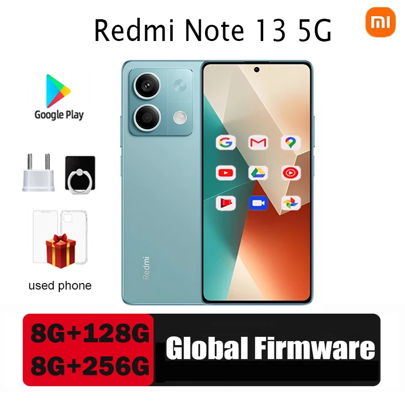 Xiaomi Redmi Note 13 5G smartphone 140Hz LCD Display Global firmware 64MP Triple Camera 5000mAh used phone