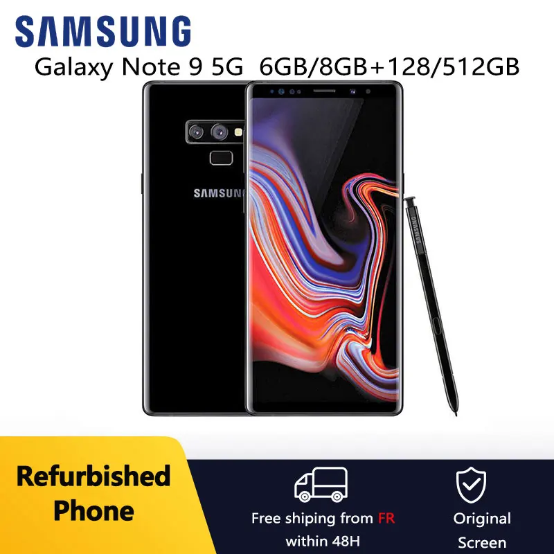 Refurbished Samsung Galaxy Note 9 Note 9 6/8GB+128/512GB Octa Core 6.4 NFC Snapdragon Original 4G LTE Android Cell Phone
