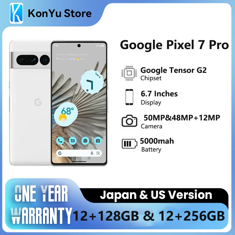 Brand New Google Pixel 7 Pro Google Tensor G2 6.7 inches 256GB/512GB 50 MP 5000 mAh 23W wired IP68 water resistant eSIM 5G NFC