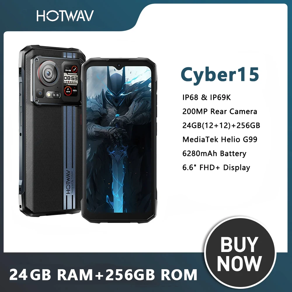 Rugged Phone 6.6 FHD+ 120Hz 200MP PixSmart G99 Smartphone 24GB 256GB Ultra-thin Mobile Phone NFC