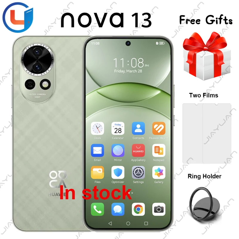 Original Huawei Nova 13 5G Mobile Phone 6.7 Inches OLED 120Hz Screen Kirin 8000 HarmonyOS 4.2 Battery 5000mAh AI Smartphone