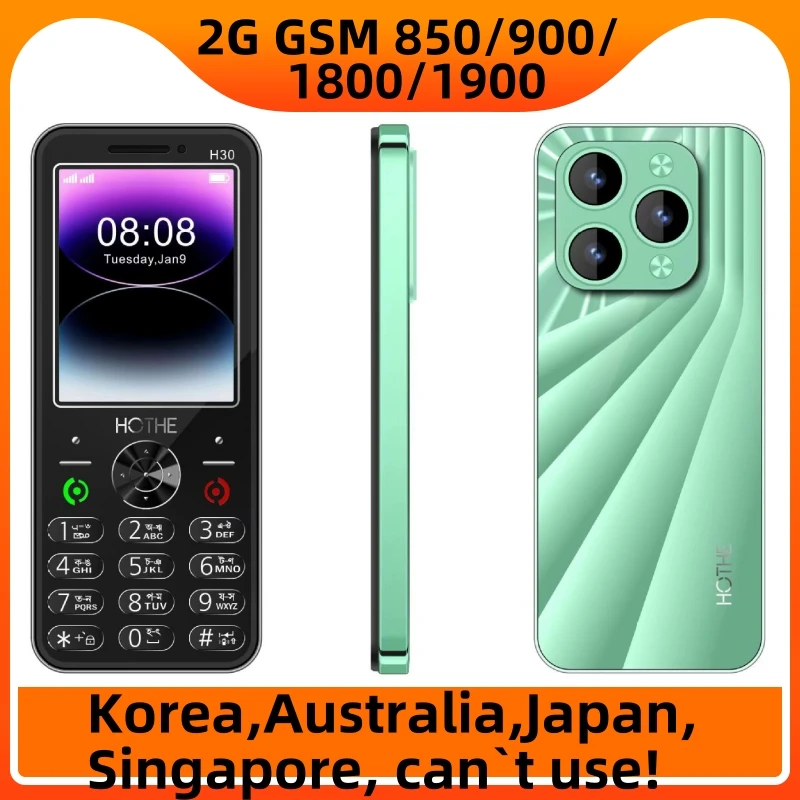 H30 Push Button Mobile Phone,2.8 inch,Dual Sim,Bluetooth,Flashlight,MP3 MP4,Wireless FM,Camera,Vibration,BigHorn Cheap CellPhone