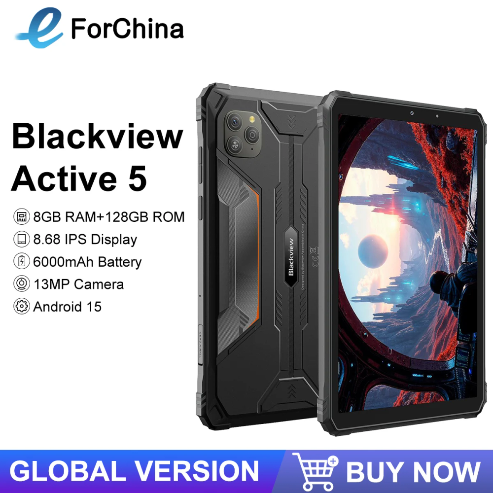 Blackview Active 5 Rugged Tablet PC 4G 8.68" IPS Display 6GB+128GB 6000mAh Battery 13MP Camera Android 15 Global Version Blackview Active 5 Rugged Tablet PC 4G 8.68" IPS Display 6GB+128GB 6000mAh Battery 13MP Camera Android 15 Global Version