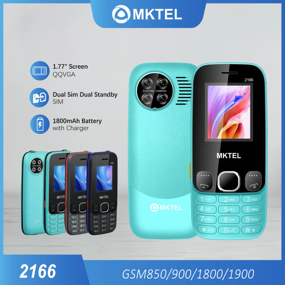 MKTEL 2166 Feature Phone: 1.77" Screen, 1800mAh Battery, Dual SIM & Flashlight MKTEL 2166 Feature Phone: 1.77" Screen, 1800mAh Battery, Dual SIM & Flashlight