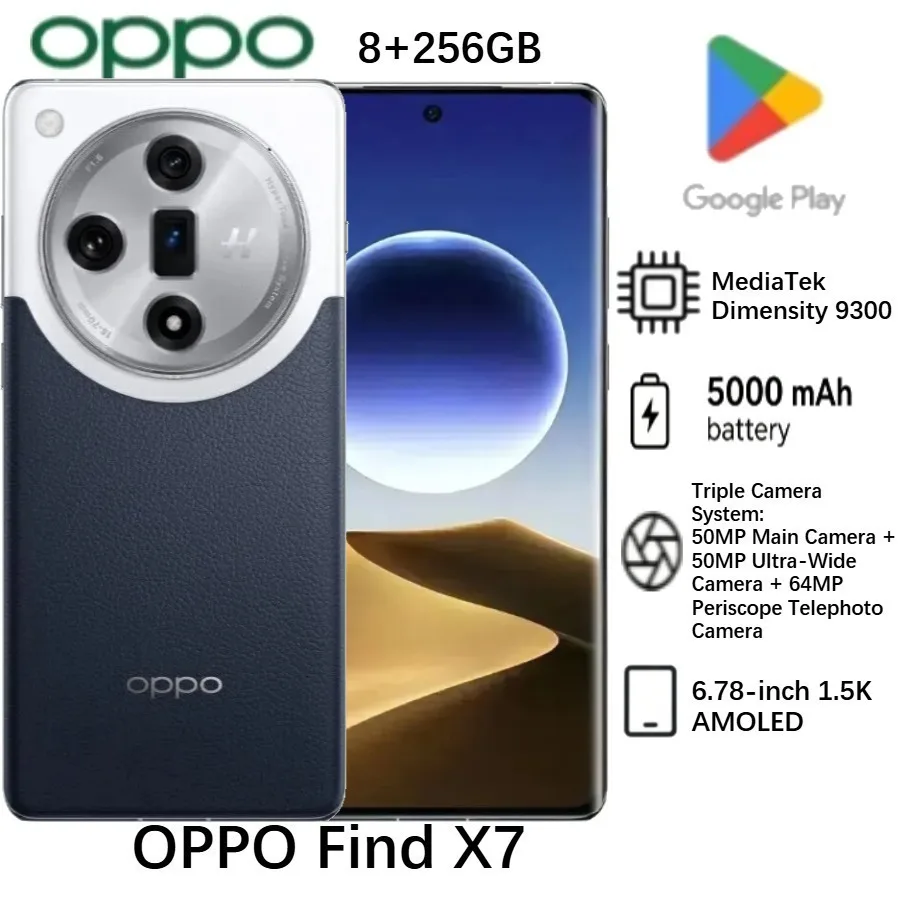 2026 new OPPO Find X7 2026 Dual-SIM Smartphone 100W Fast Charging Dimensity 9300 Chipset 8+256GB