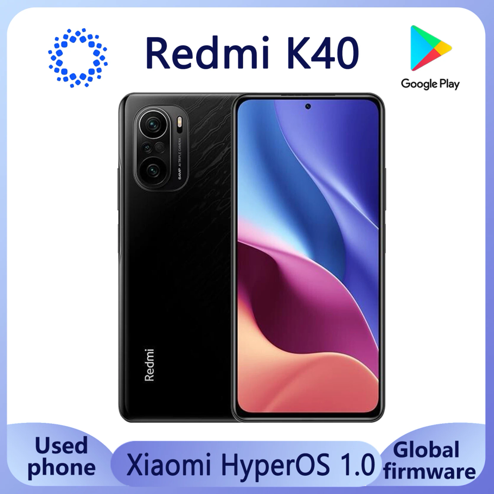 Xiaomi Redmi K40 6.67" AMOLED 120Hz Snapdragon 870 4520mAh 48MP Triple Camera hyperOS 1.0 Smartphone used phone