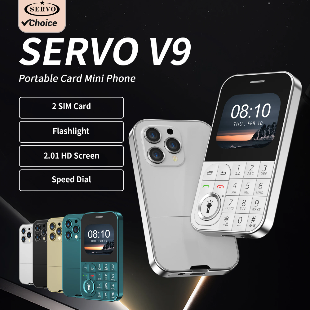 SERVO V9 Portable 2G Mini Phone 2 SIM Card Speed Dial 2.01" inch Magic Voice MP3/MP4 FM Radio Flashlight Blacklist GSM Telephone