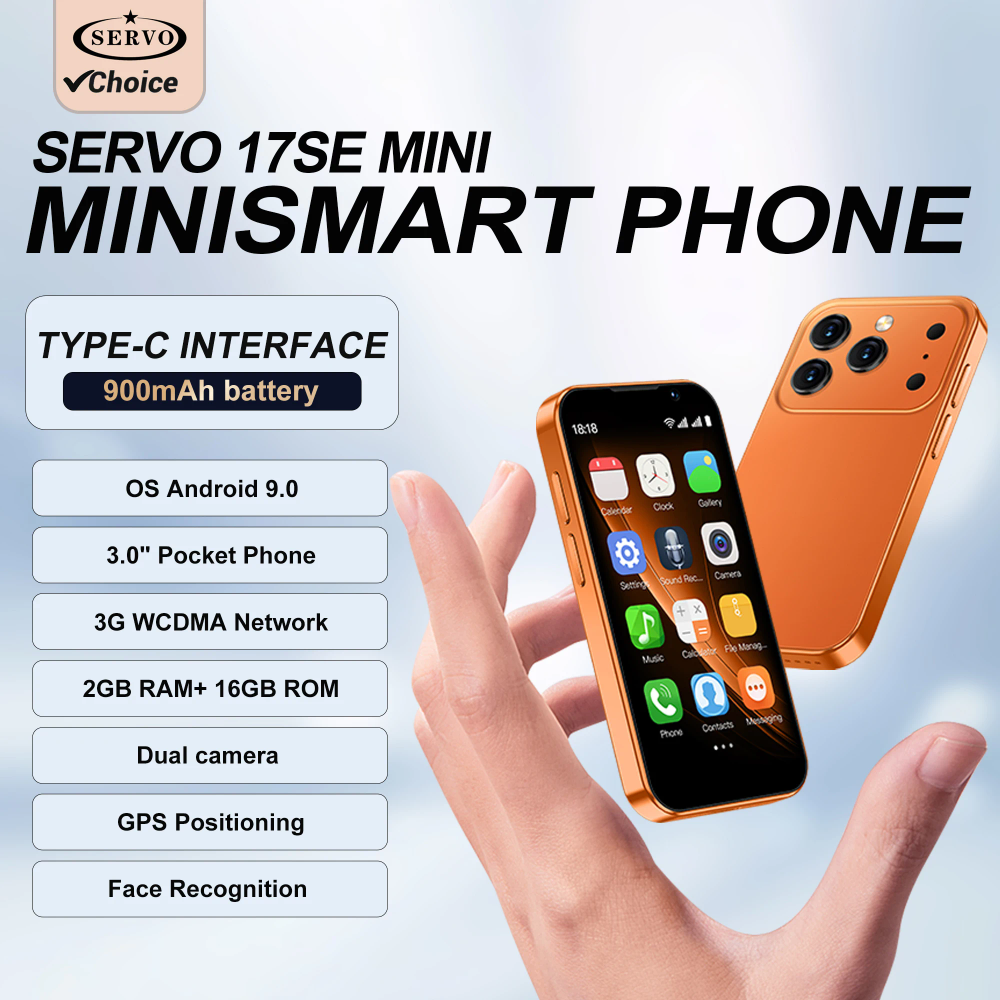 SERVO Mini Smartphone 3G WCDMA 3" Display 2GB+16GB Face Unlock Wifi GPS Play Store Android Small Pocket Cell Phone Dual SIM Card