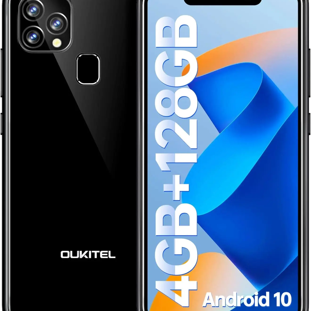 OUKITEL C22 Mobile Phone 4GB+128GB 5.85"HD+ Screen 4000mAh Battery Smartphone 13MP Rear Camera Face ID Android Phone BLACK