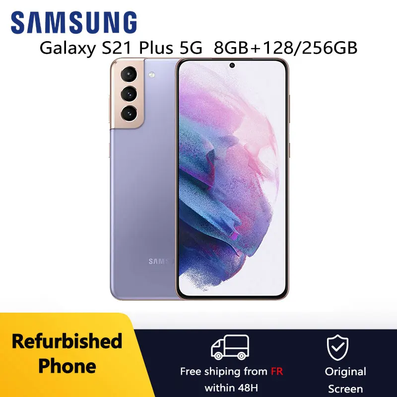 Refurbished Samsung Galaxy S21 Plus S21+ 5G G996U1 G996N G9960 6.7" OLED 8GB+128/256GB NFC Core Cellphone Excellent Condition