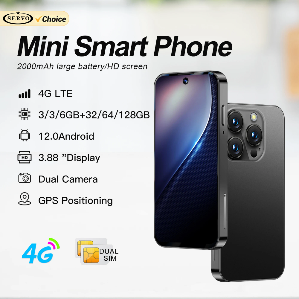 SERVO 19PRO Android Mini Smartphone 4G LTE Play Store 6GB RAM 128GB ROM WiFi OTG Dual SIM Standby 3.88" Screen Small Smart Phone