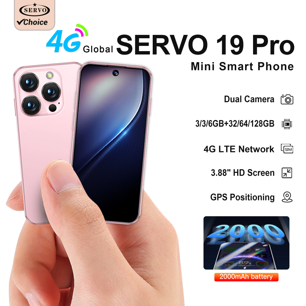 SERVO 19PRO 4G LTE Mini Smartphone Android 12.0 System 6GB+128GB Play Store WiFi Face Unlock Dual SIM 3.88" Pocket Smart Phones