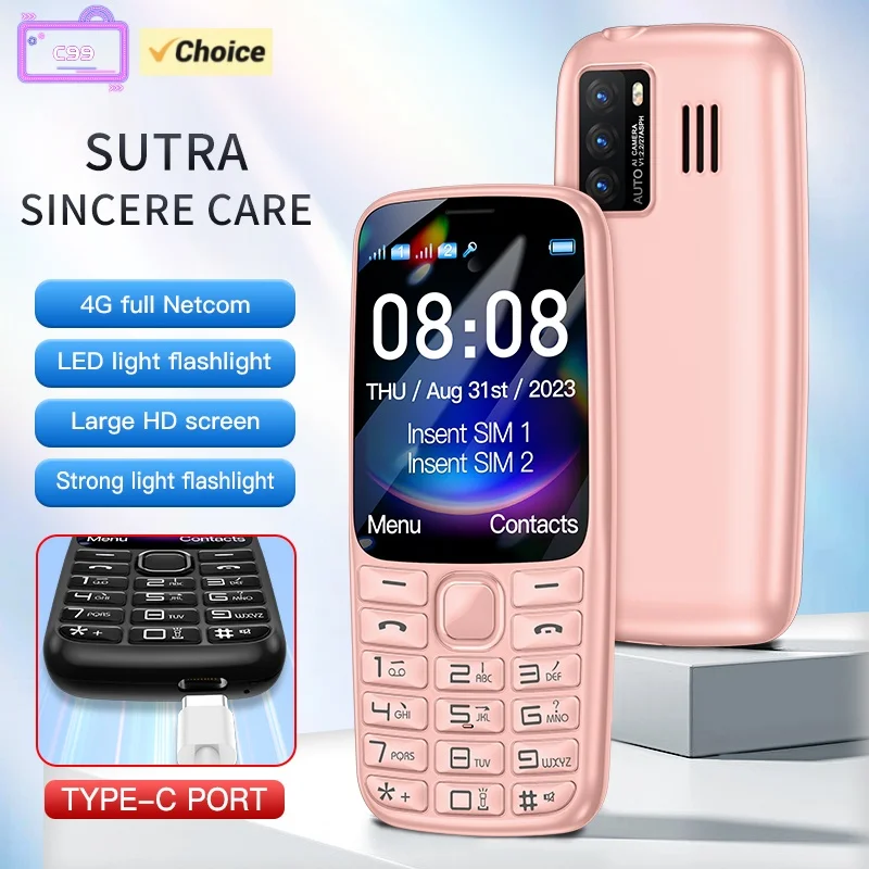 C99(H11) 4G Button Phone 2.4inches TFT Screen Dual SIM Dual Standby Voice King Alarm Clock 1500mAh Battery Torch CellPhone