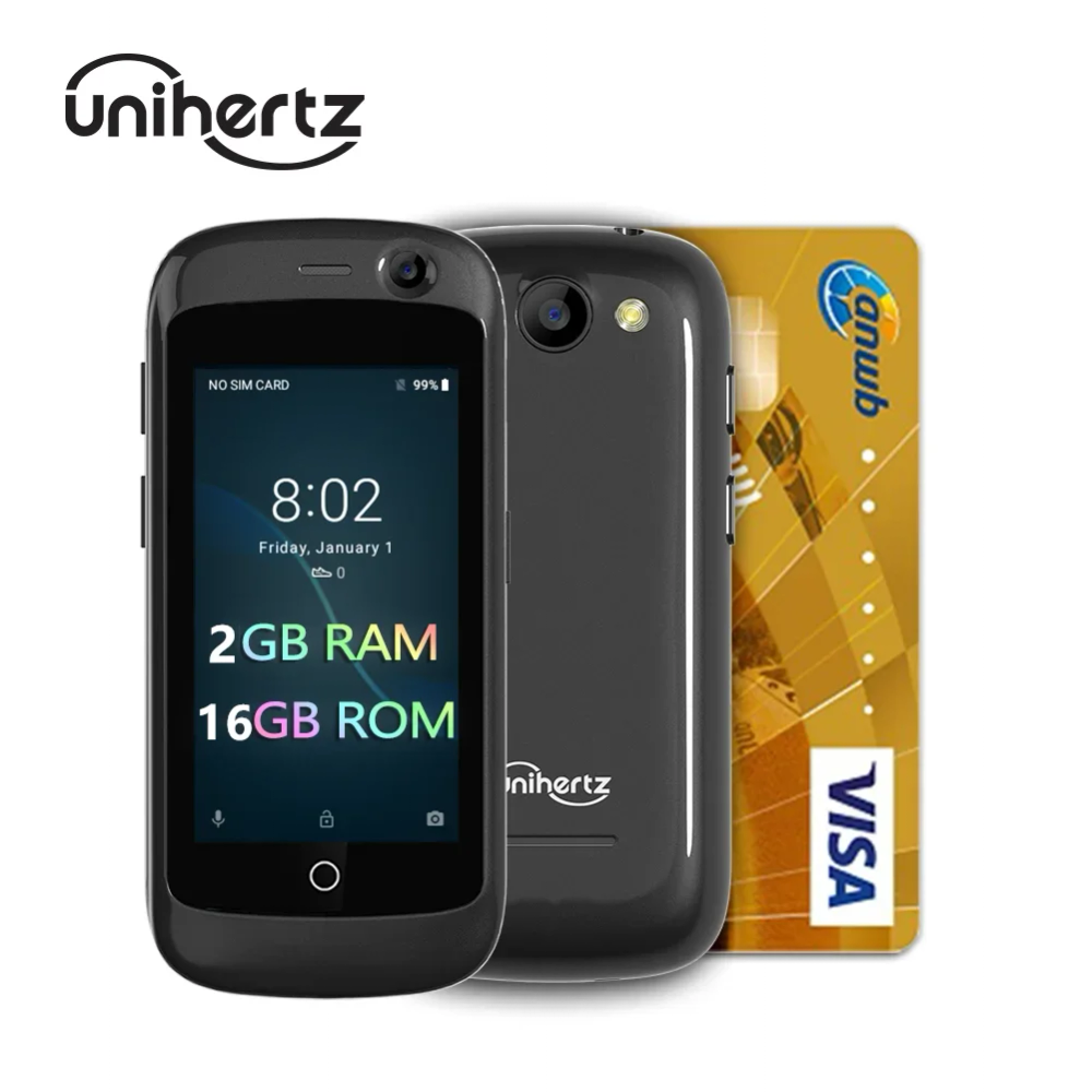 Unihertz Jelly pro Super Mini Smartphone 2GB RAM 16GB ROM 2.45' Android 7.0 8.0MP Quad Core Small Card Pocket Mobile Phone