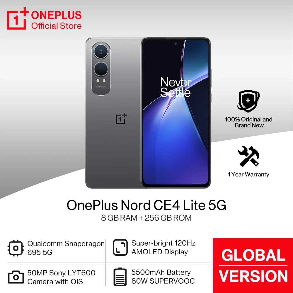 OnePlus Nord CE 4 Lite CE4 Global Version 5500mAh Battery 80W SUPERVOOC 50MP SONY OIS Camera 120Hz AMOLED Display