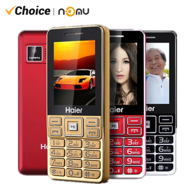 Haier M319 Push Button Mobile Phone Metal Frame 2.4" Dual Sim Bluetooth Flashlight MP3 Radio Camera BigHorn Cheap Cellphone