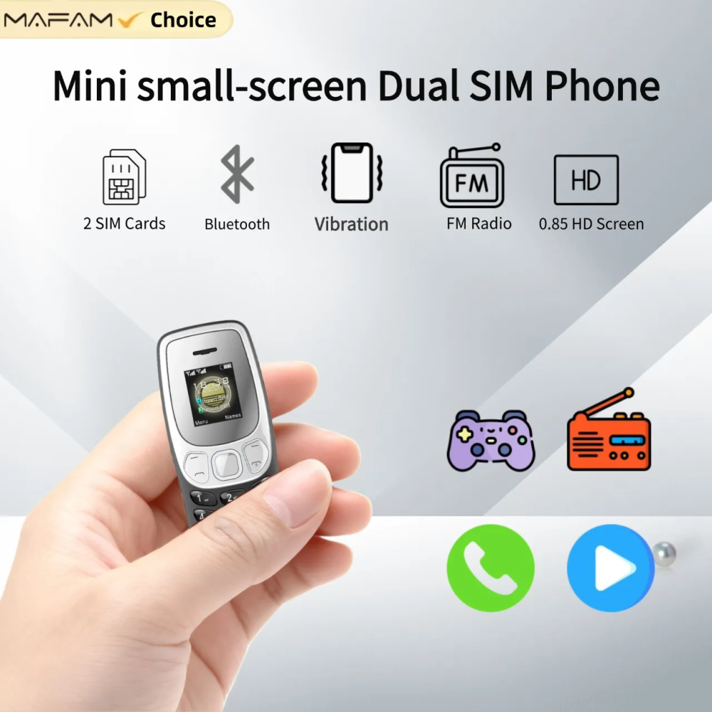 MAFAM BM80 Palm Phone For Kids 0.85'' Display Easy to Use GSM 2G Speed Dial Magic Voice Dual SIM Basic Phone Bluetooth Low Price
