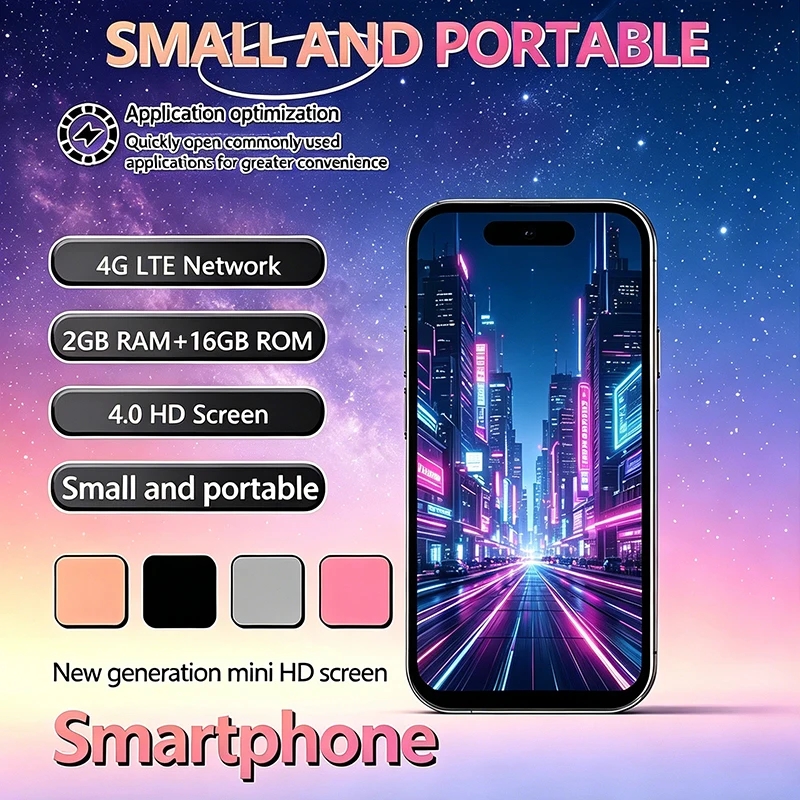 ONEMYTH M17 Pro Mini Smartphone | 4.0" HD, 2000mAh, Dual SIM 4G LTE | Android Backup Phone (2GB+16GB / 3GB+64GB)