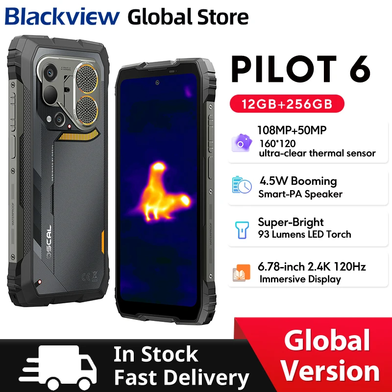 Blackview Oscal Pilot 6 Rugged Phone 6.78'' 2.4K 120Hz Display Thermal imaging 10000mAh 12GB 256GB 4.5W 98dB Speaker Cellphone
