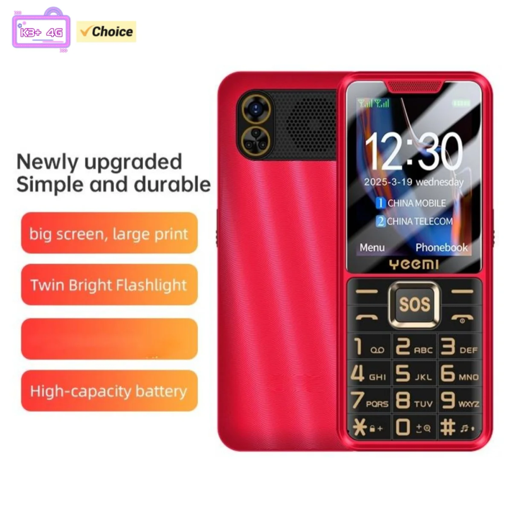 YEEMI K3+ 4G Cellphone 2.4inches Dual SIM Card LTE 2500mAh Bluetooth Camera Mobile Phone Type-C Bar Phone