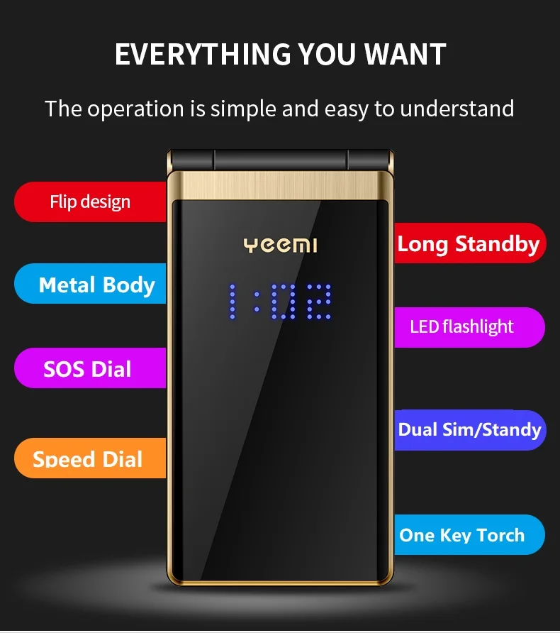 Foldable Dual-Screen Mobile Phone 2G GSM Flashlight Easy to Use Dual SIM Blacklist Quick Dial SOS Elderly Foldable Mobile Foldable Dual-Screen Mobile Phone 2G GSM Flashlight Easy to Use Dual SIM Blacklist Quick Dial SOS Elderly Foldable Mobile