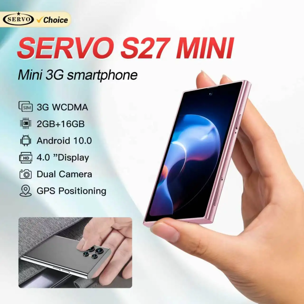 SERVO S27 MINI Android Small Smartphone 3G WCDMA Play Store 2GB+16GB WiFi Hotspot GPS Face ID 4.0" Mini Smart Phone 2SIM Standby
