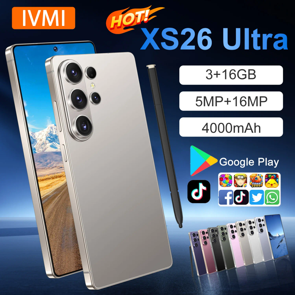 IVMI XS26 Ultra Smartphone 4G Dual Card Dual Standby Android10 3GB RAM 16GB ROM Global Version 3500mAh Battery Mobile Phones