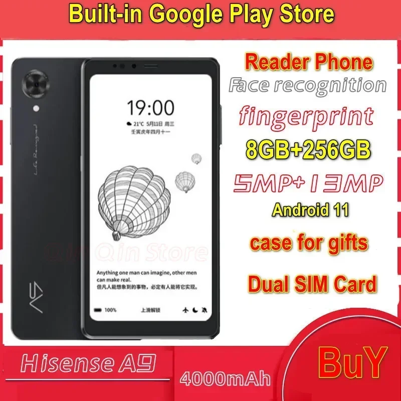 Hisense A9 E-Ink Display Phone 6.1 Inch Electronic Book Reader Multi-language Support Google Play HIFI Cold/Warm Backlight Hisense A9 E-Ink Display Phone 6.1 Inch Electronic Book Reader Multi-language Support Google Play HIFI Cold/Warm Backlight