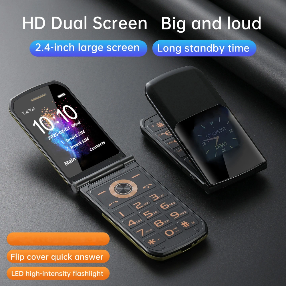 Classic Cover Cell Phones Anti-smartphone Large Two Display Long Standby Big Battery SOS Call Flip Senior 2G Mobile Phones Classic Cover Cell Phones Anti-smartphone Large Two Display Long Standby Big Battery SOS Call Flip Senior 2G Mobile Phones