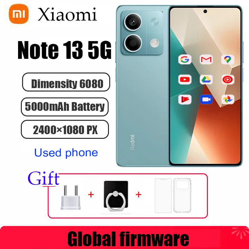 Global firmware Xiaomi Redmi Note 13 5G Smartphone 128GB 256GB ROM Dimensity 6080 6.67'' AMOLED Screen 5000mAh 33W used phone Global firmware Xiaomi Redmi Note 13 5G Smartphone 128GB 256GB ROM Dimensity 6080 6.67'' AMOLED Screen 5000mAh 33W used phone