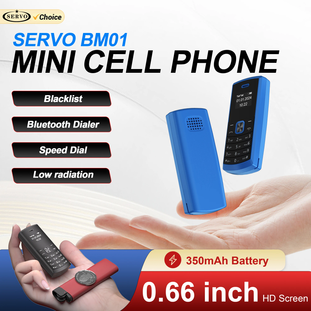 SERVO BM01 Super Mini Mobile Phone 2G GSM Magic Voice Speed Dial Call Recording Blacklist MP3 2SIM Cards Tiny Button Cellphones
