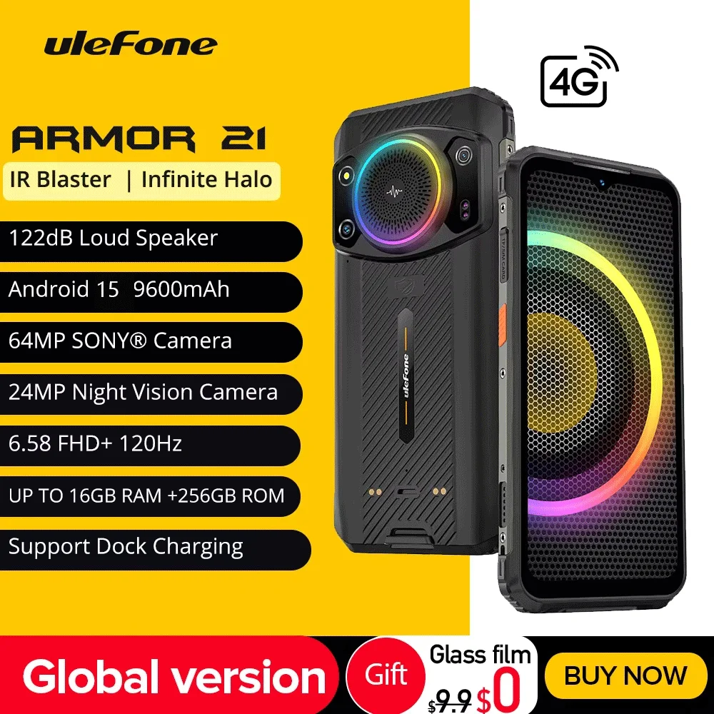 Ulefone Armor 21 Smartphone, G99 Android 15, 16GB RAM, 256GB ROM, Rugged Phone, 64MP, 9600mAh, Mobile phone, Global Ulefone Armor 21 Smartphone, G99 Android 15, 16GB RAM, 256GB ROM, Rugged Phone, 64MP, 9600mAh, Mobile phone, Global