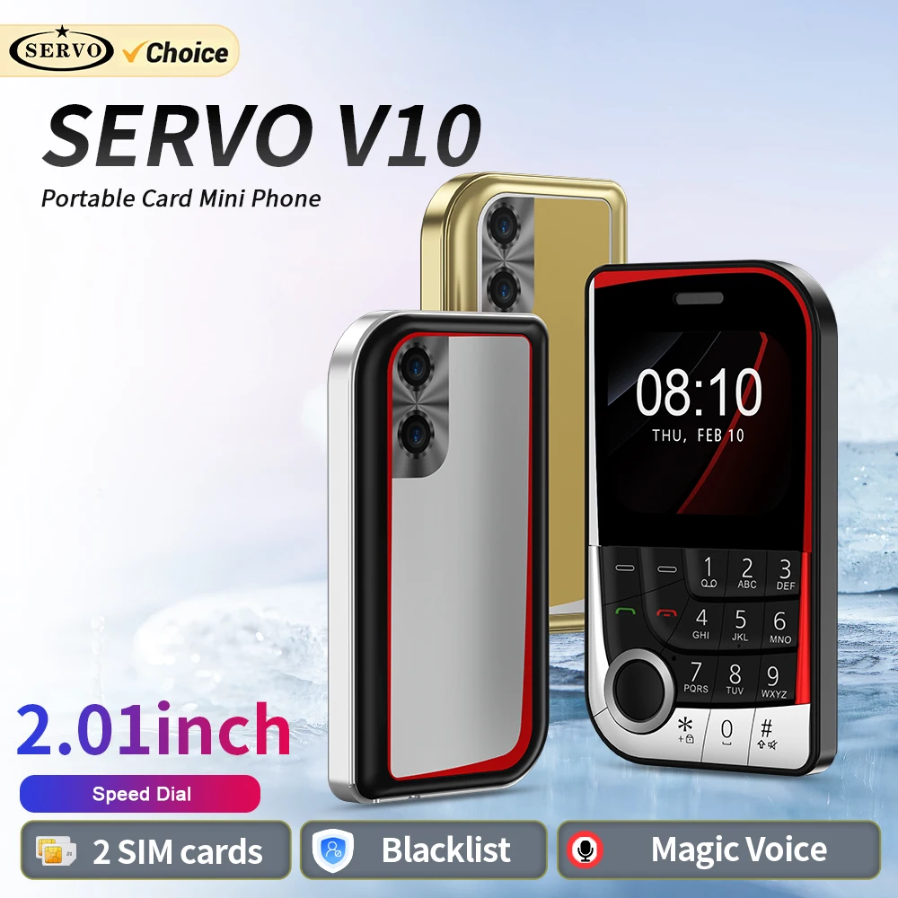 SERVO V10 Dual SIM Mobile Phone Magic Voice Speed Dial FM Radio Camera Flashlight Type-C Port 2.01" Screen Key Feature Cellphone SERVO V10 Dual SIM Mobile Phone Magic Voice Speed Dial FM Radio Camera Flashlight Type-C Port 2.01" Screen Key Feature Cellphone