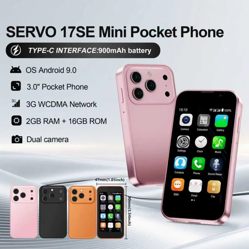 SERVO 3G WCDMA Pocket Smartphone Android System 2 SIM Standby Play Store 16GB ROM Face Unlock Wi-Fi 3.0" Small Smart Cellphones SERVO 3G WCDMA Pocket Smartphone Android System 2 SIM Standby Play Store 16GB ROM Face Unlock Wi-Fi 3.0" Small Smart Cellphones