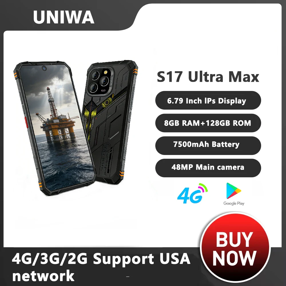 UNIWA S17 Ultra max 6.7 Inch 4G Rugged Smartphone Android 14 6GB+128GB Mobile Phone ATEX 7500mAh 33W Night vision NFC UNIWA S17 Ultra max 6.7 Inch 4G Rugged Smartphone Android 14 6GB+128GB Mobile Phone ATEX 7500mAh 33W Night vision NFC