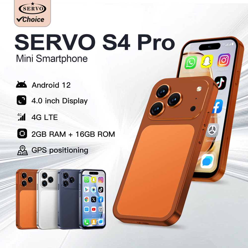 SERVO S4 PRO Mini Smartphone Android OS 4G LTE 4" Fullview Display Dual SIM 2+16GB Facial Unlock GPS Small Smart Mobile Phones