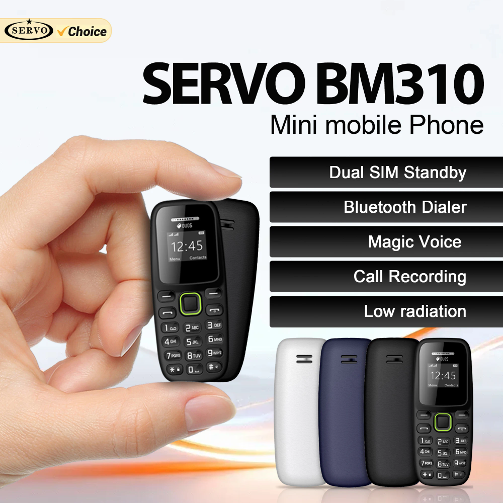 SERVO BM310 Mini Mobile Phone 2G GSM Dual SIM Standby Bluetooth Dial Magic Voice Blacklist Call Recording Small Button Cellphone