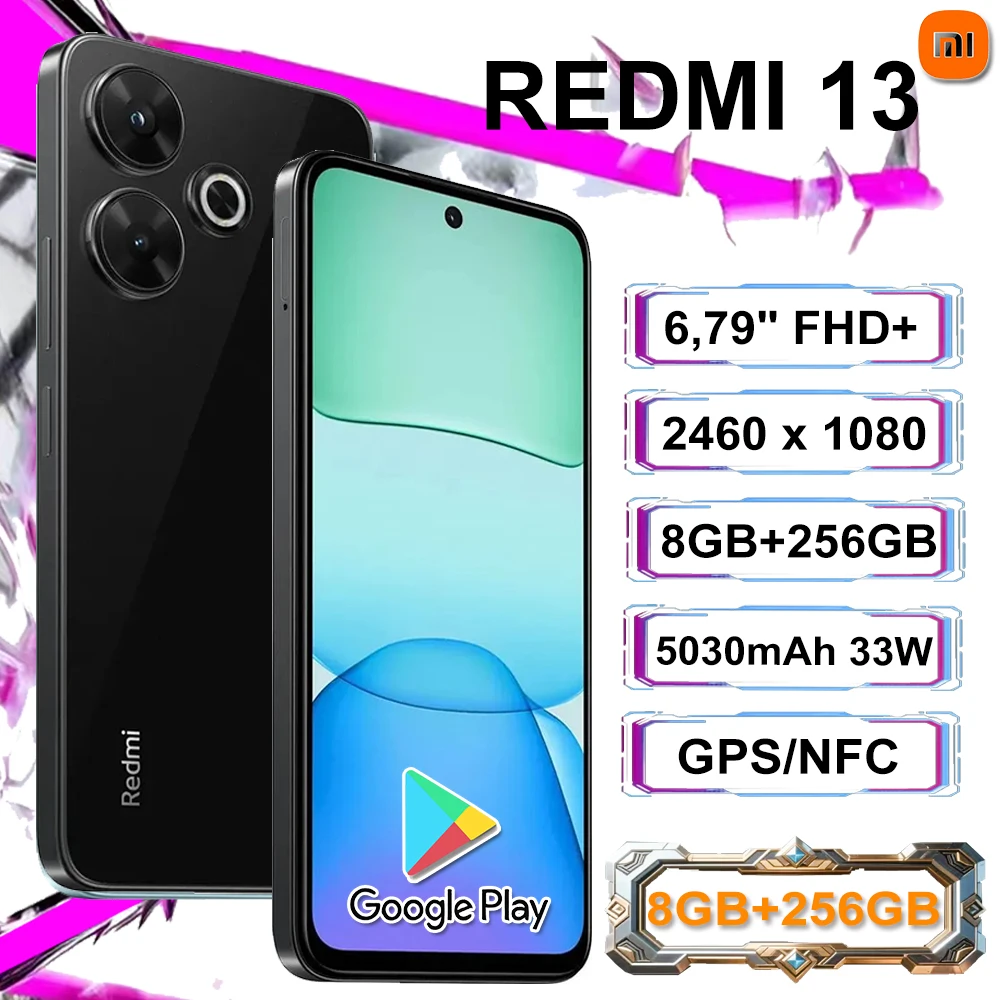 XIAOMI Redmi 13 NFC 2460 x 1080 high resolution 5030mAh long standby 8GB +256GB memory 108MP/13MP Selfie XIAOMI Redmi 13 NFC 2460 x 1080 high resolution 5030mAh long standby 8GB +256GB memory 108MP/13MP Selfie
